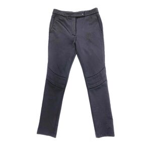 SANDRO Black Slim Fit Trousers with Moto Knee
